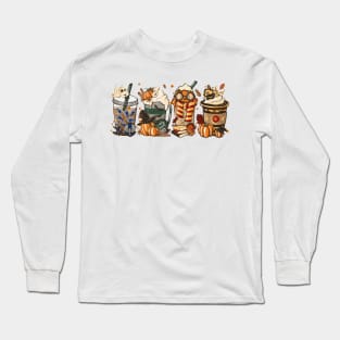 Halloween Coffee retro Long Sleeve T-Shirt